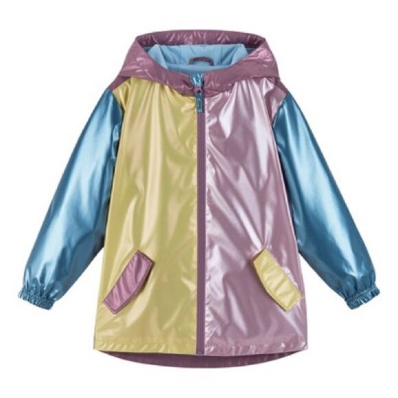 🔥2 in 1 Andy & Evan  rain jacket Girls Aqua Windbreaker Sz 7/8 with best New - Picture 1 of 5